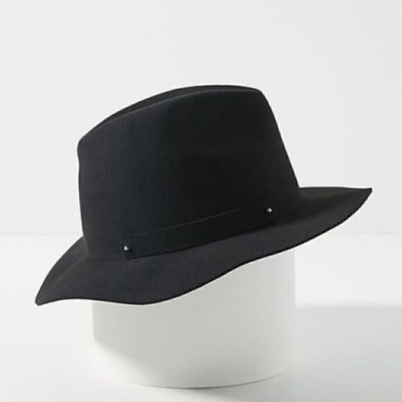 ANTHROPOLOGIE Amelia Black Fedora Wool Hat main image 5